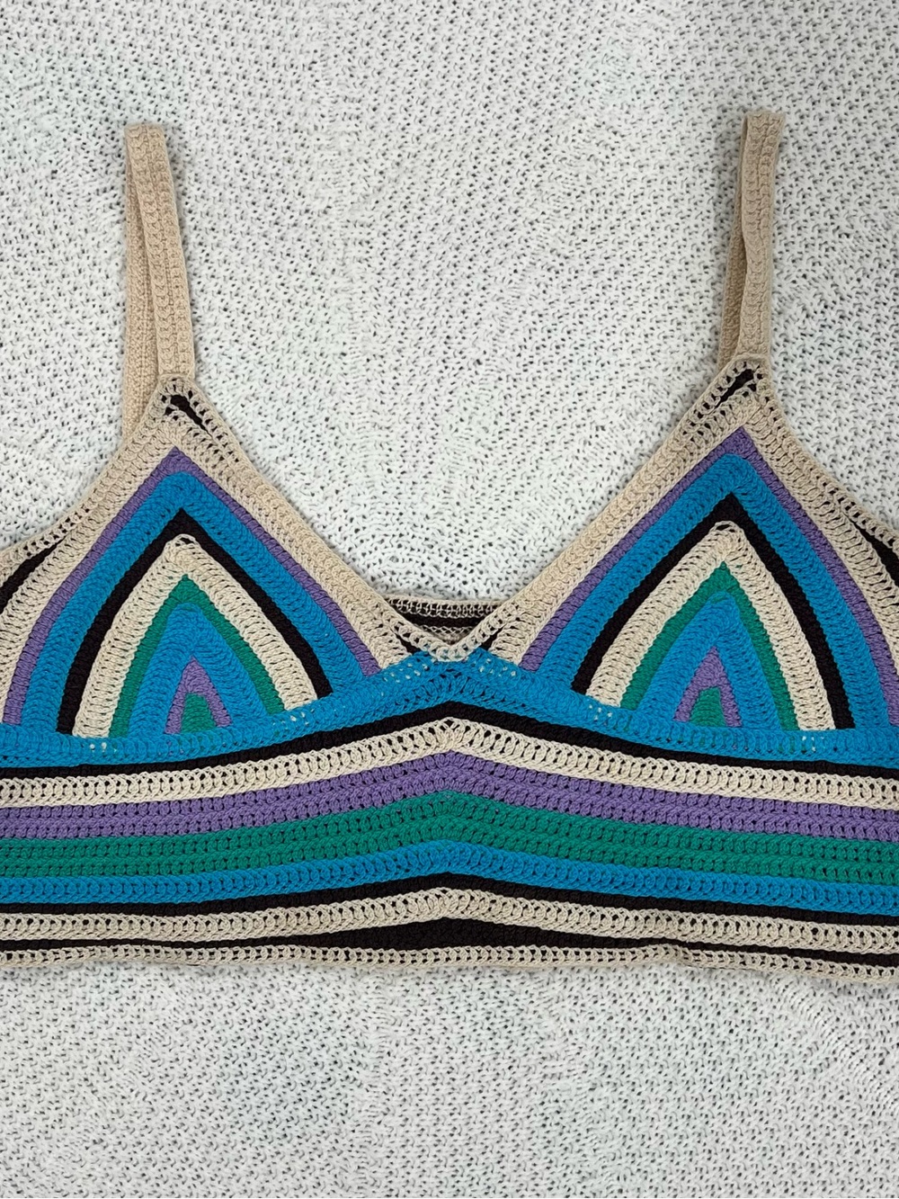 Crochet Stripe Bralette Top - Multicolor